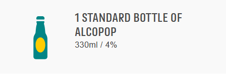 1 Standard bottle of alcopop - 330ml / 4%